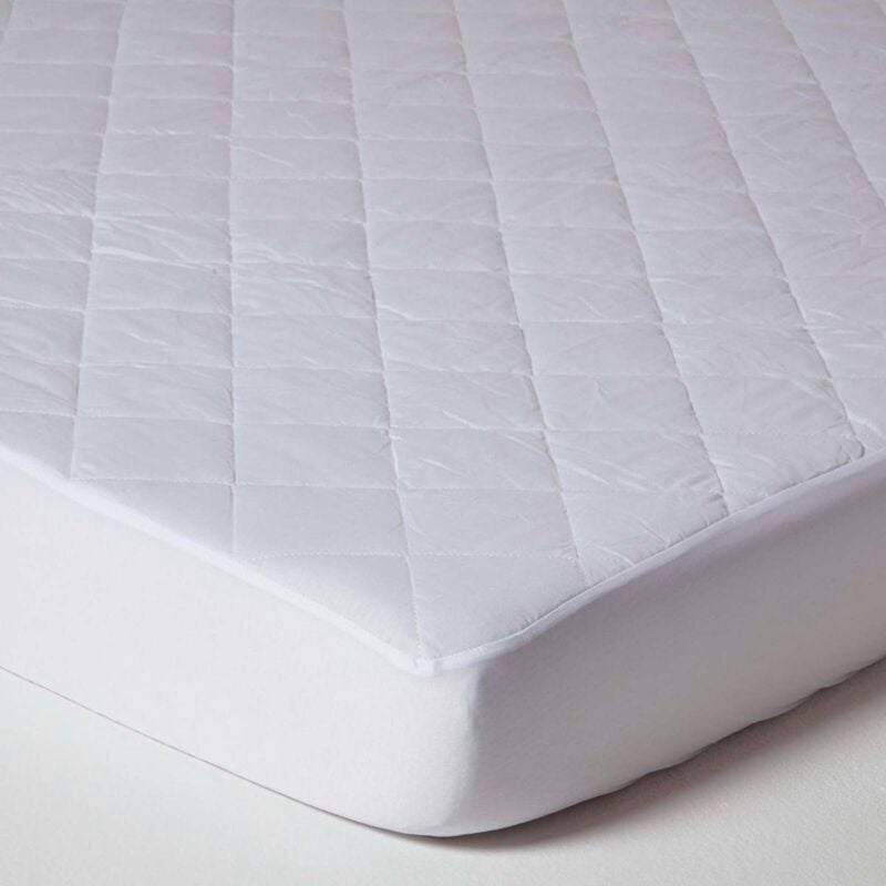 Homescapes - Quilted Mattress Protector, Small Double