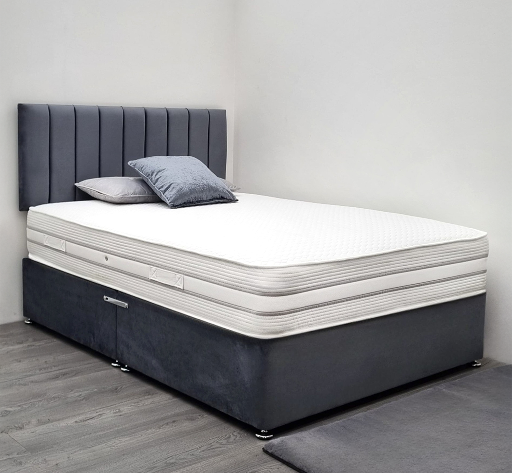 Milan 5ft King size Divan Bed with Memory foam 1500 Pocket Sprung Mattress