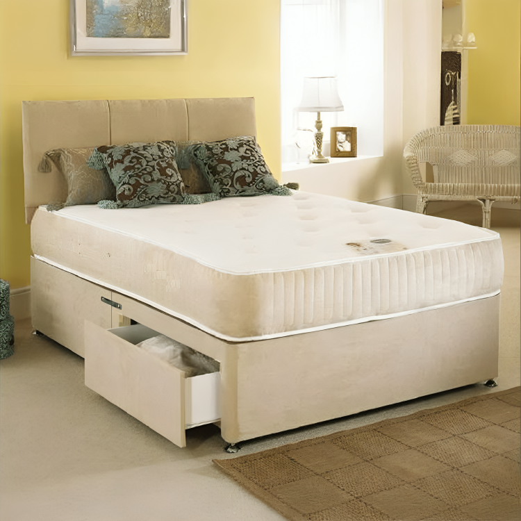 Monarch 4ft 6in Double Divan Bed with 1000 Pocket Sprung Memory Foam Mattress