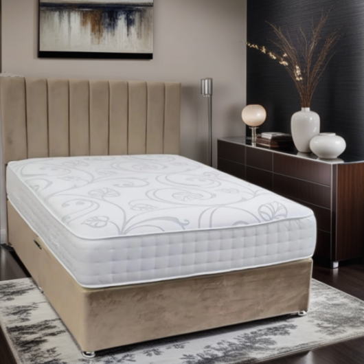 Savoy 4ft Small Double Divan Bed With Memory Foam Pocket Sprung Mattress