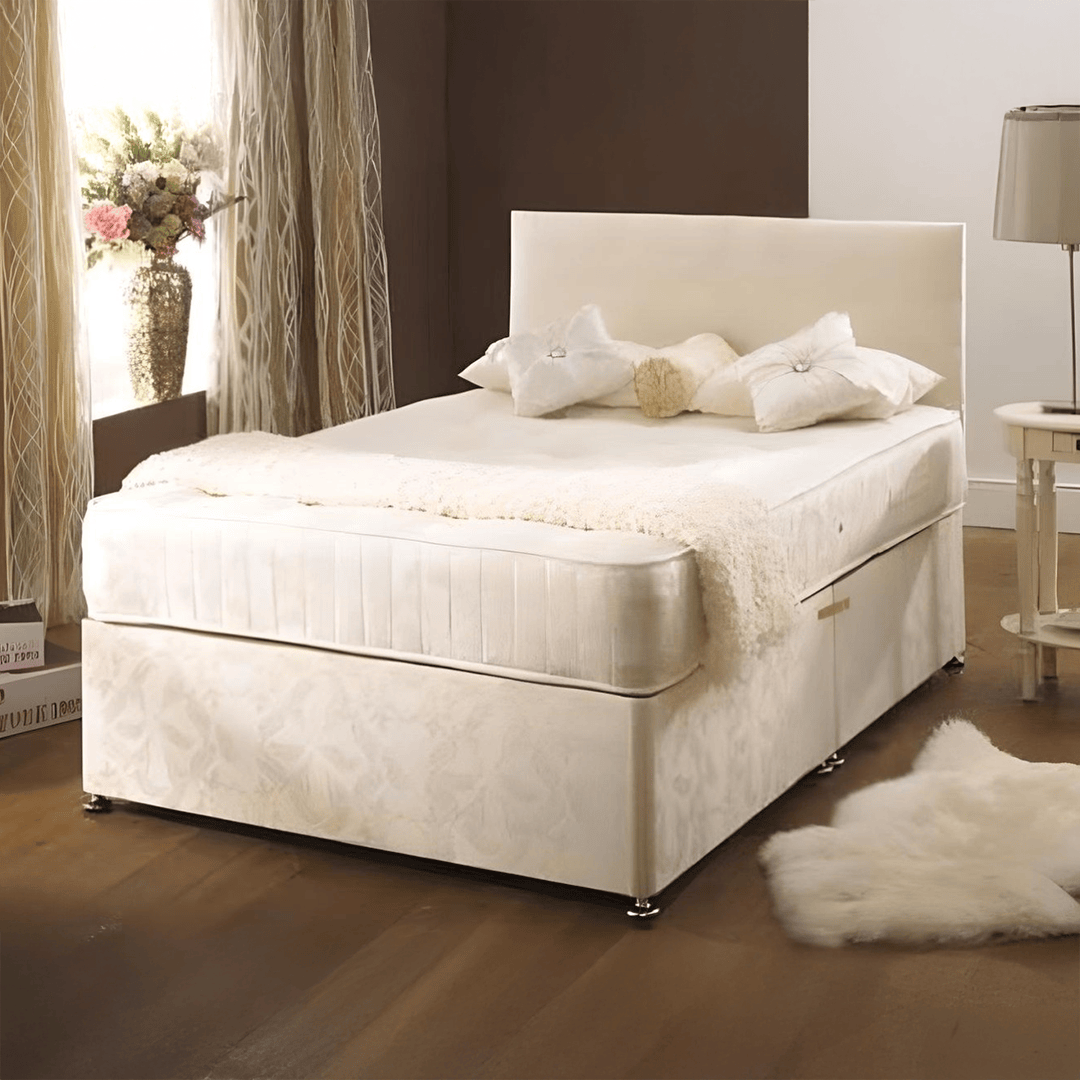 Serene Hotel Contract 4ft Small Double Divan Bed with 1500 Pocket Sprung Mattress