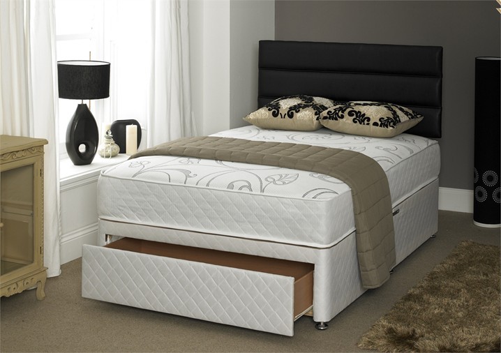 Vitality 4ft Small Double Divan Bed with Memory foam 1500 Pocket Sprung Mattress