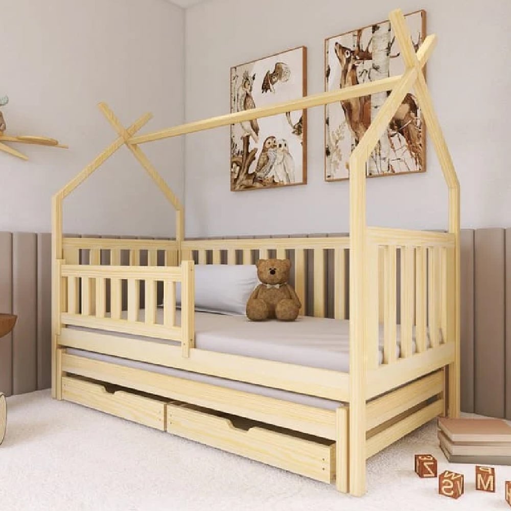 Tracy Wooden Day Bed Without Mattress And Trundle In Pine