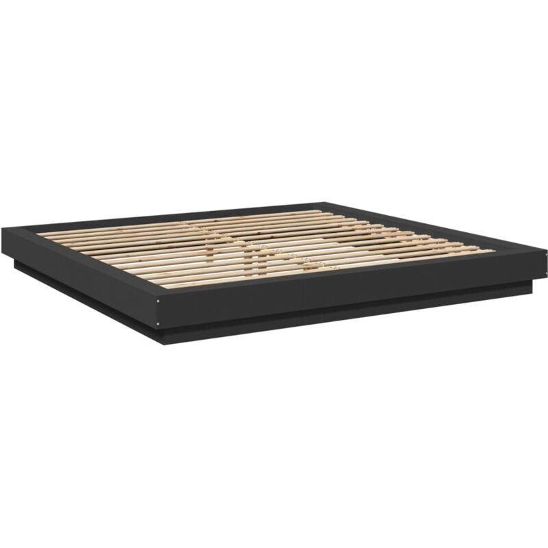 Bed Frame with LED Lights without Mattress Black 180x200cm vidaXL