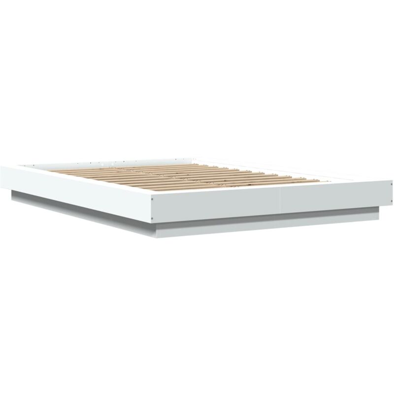 Bed Frame with led Lights without Mattress White 135x190cm Vidaxl