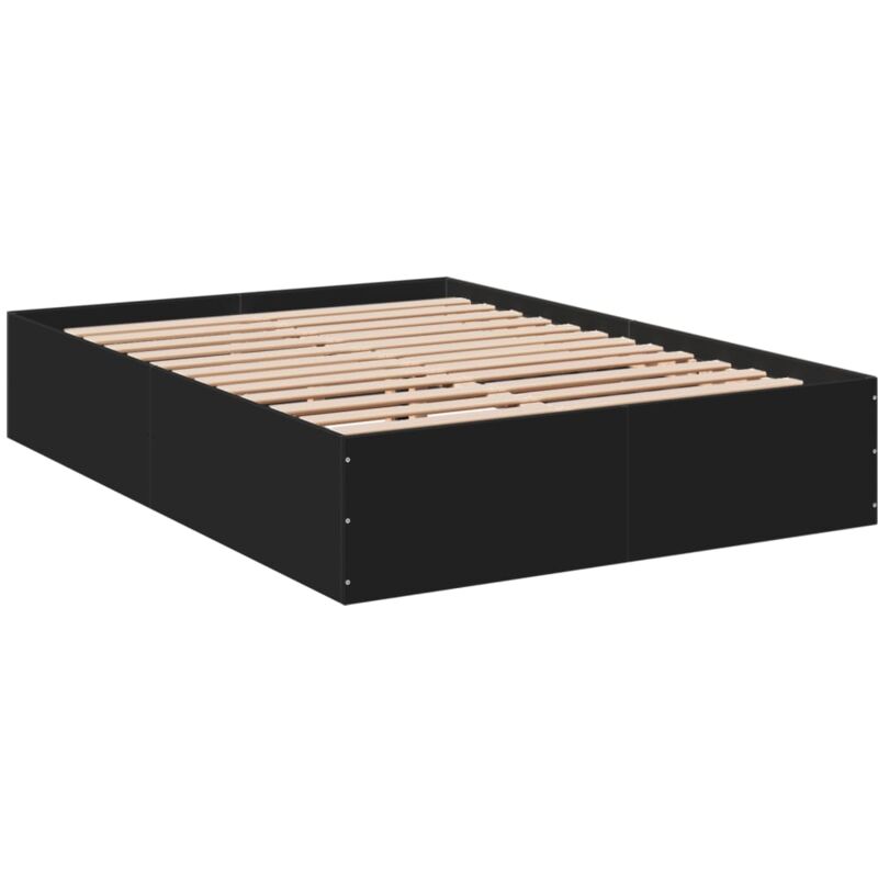 Vidaxl - Bed Frame without Mattress Black 120x190 cm Small Double