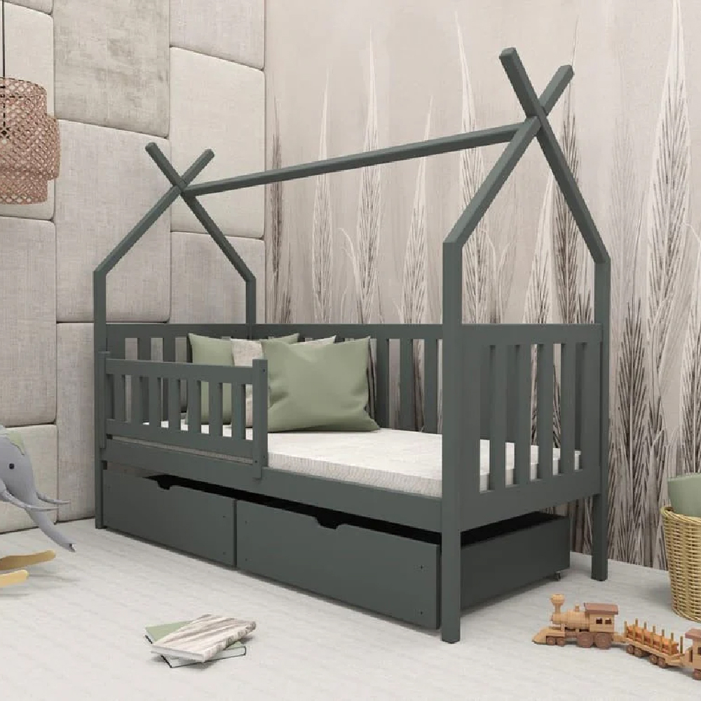 Suva Wooden Day Bed With Foam Mattress In Graphite