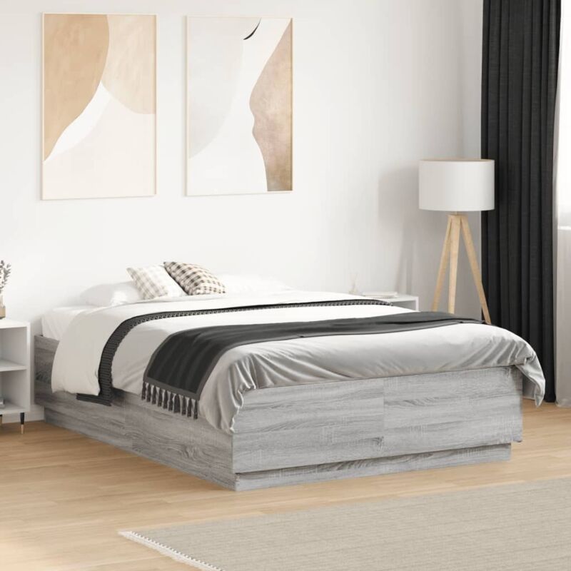Vidaxl - Bed Frame without Mattress Grey Sonoma 120x190 cm Small Double