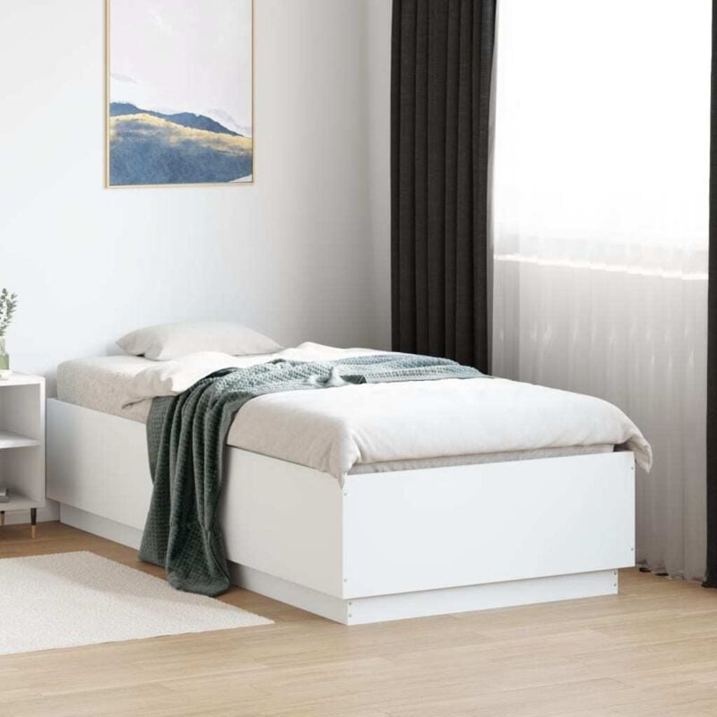 Vidaxl - Bed Frame without Mattress White 75x190 cm Small Single