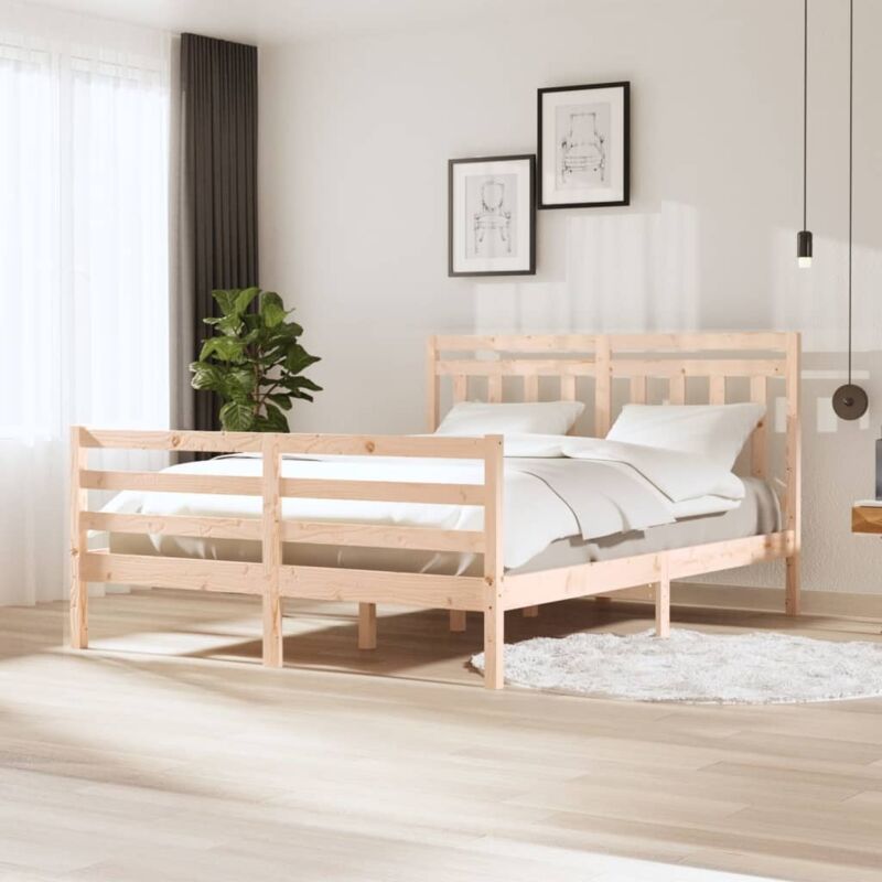 3100664 Bed Frame without Mattress Solid Wood 160x200 cm (810440+814104) vidaXL