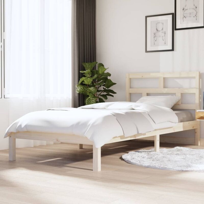 3101203 Bed Frame without Mattress Solid Wood 90x200 cm (810002+814174) vidaXL