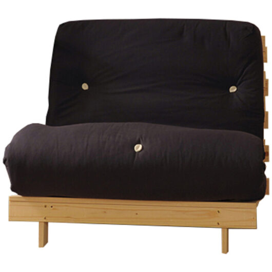 3ft Luxury Wooden Futon Set Frame and Mattress in Navy