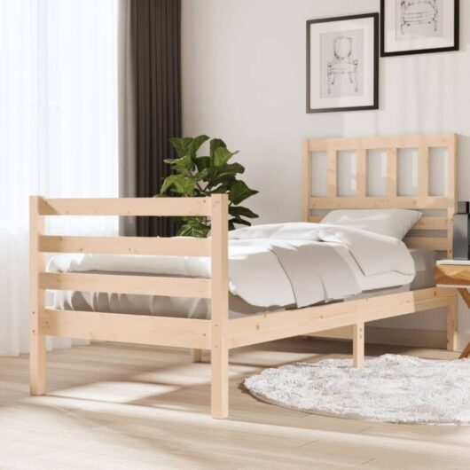 Altro - Bed Frame without Mattress 75x190 cm Small Single Small Single Solid Wood vidaXL