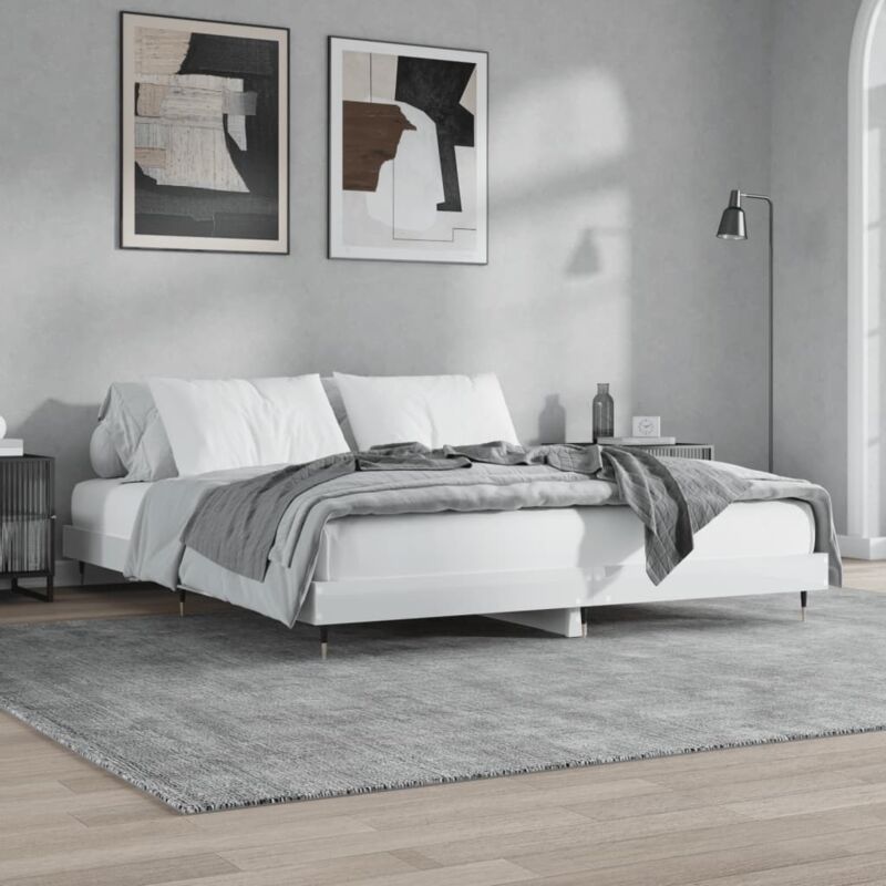 Bed Frame without Mattress High Gloss White 140x200 cm Vidaxl
