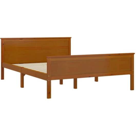 Bed Frame without Mattress Honey Brown Solid Wood Pine 160x200cm vidaXL