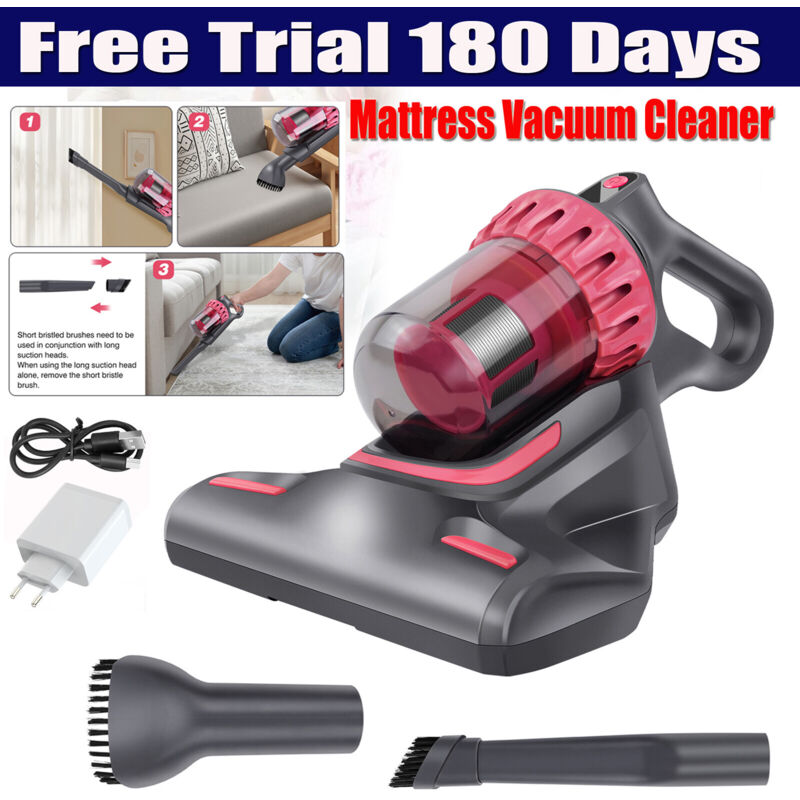 Dayplus - 3-Speed lcd Bed Vacuum Cleaner Mattress Vacuum uv Suction hepa Filter 1500MAH