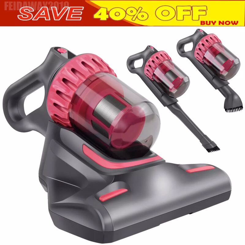 Handheld Vacuum Cleaner Cordless UV Dust Mite Remover Bed Blanket Sofa Mattress