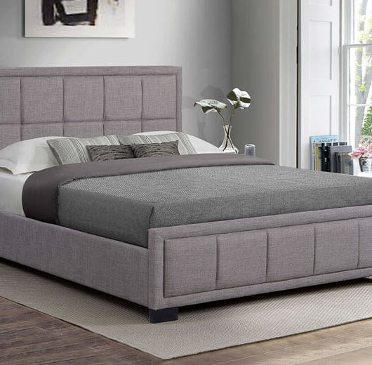 Hannover Grey Fabric Bed, Small Double