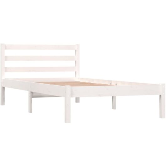 Ityhome - Bed Frame without Mattress 90x190cm White Single vidaXL