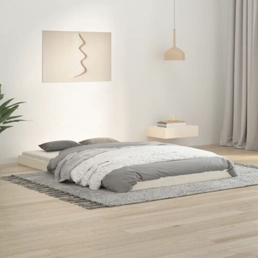 Kalisse - Bed Frame without Mattress White 120x190 cm Small Double Solid Wood Pine vidaXL