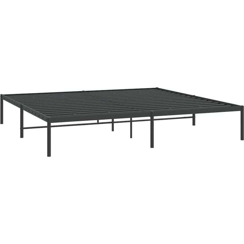 Metal Bed Frame without Mattress Black 193x203cm vidaXL