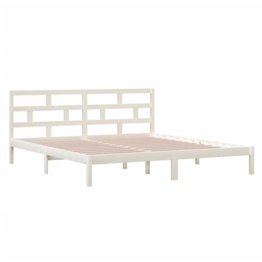 Minkurow - 3101199 Bed Frame without Mattress White Solid Wood 140x190 cm (809998+814195) vidaXL