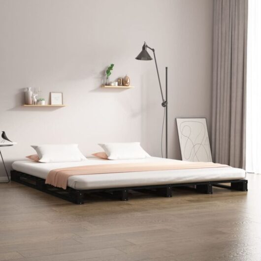 Pallet Bed without Mattress Black Small Double Solid Wood Vidaxl