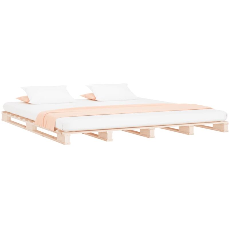 Pallet Bed without Mattress Double Solid Wood Vidaxl
