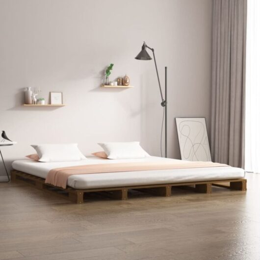 Pallet Bed without Mattress Honey Brown 120x200 cm Solid Wood Vidaxl