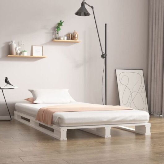 Pallet Bed without Mattress White 100x200 cm Solid Wood Vidaxl