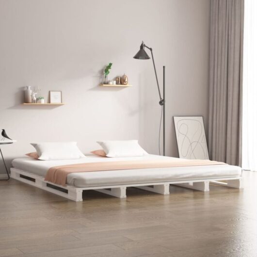 Pallet Bed without Mattress White 140x190 cm Solid Wood Vidaxl