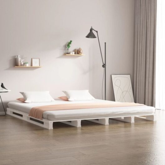 Pallet Bed without Mattress White 140x200 cm Solid Wood Vidaxl