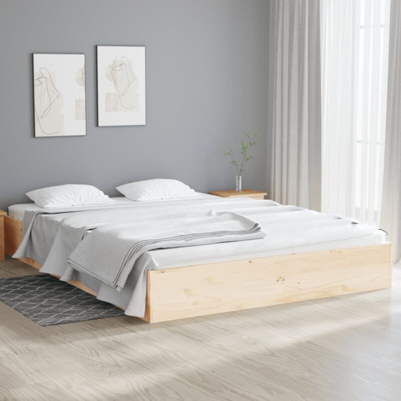 Vidaxl - Bed Frame without Mattress Solid Wood 135x190 cm Double Double