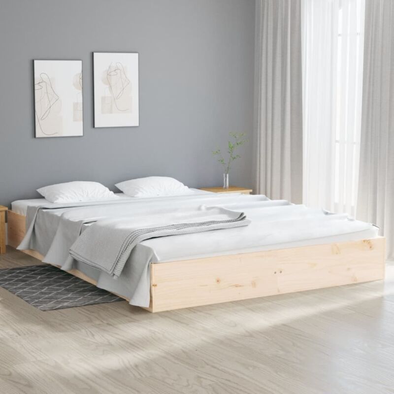 Vidaxl - Bed Frame without Mattress Solid Wood 150x200 cm King Size King Size