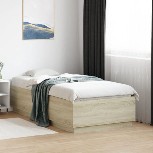 Vidaxl - Bed Frame without Mattress Sonoma Oak 75x190 cm Small Single