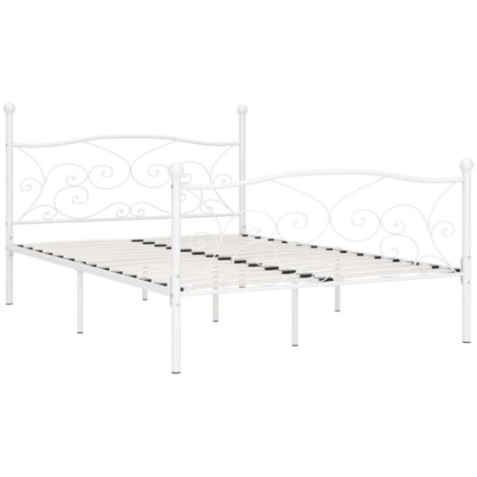 Vidaxl - Bed Frame without Mattress with Slatted Base White Metal 140x200 cm