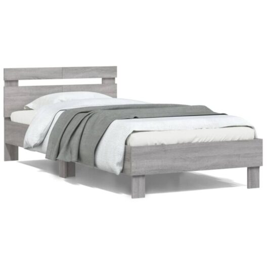 Vidaxl - Bed Frame without Mattress with led Lights Grey Sonoma 100x200 cm