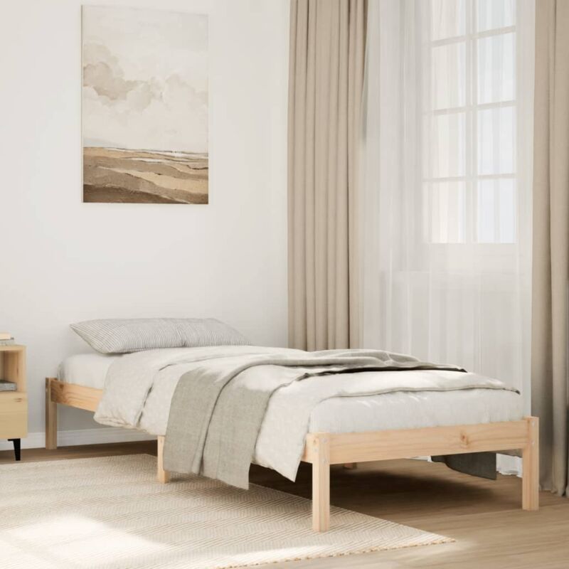 Vidaxl - Extra Long Bed Frame without Mattress 100x220 cm Solid Wood Pine