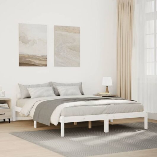 Vidaxl - Extra Long Bed Frame without Mattress White 140x210 cm Solid Wood Pine