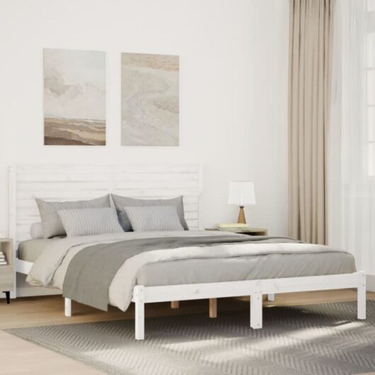 Vidaxl - Extra Long Bed Frame without Mattress White 160x210 cm Solid Wood
