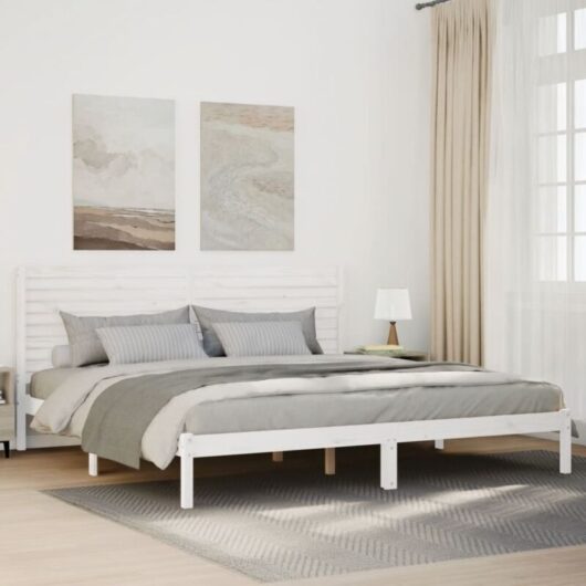 Vidaxl - Extra Long Bed Frame without Mattress White 180x220 cm Solid Wood