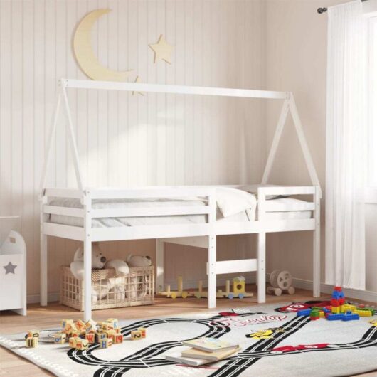 Vidaxl - High Sleeper Bed without Mattress White 75x190 cm Small Single Solid Wood Pine