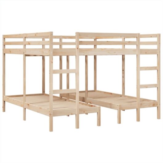 Vidaxl - Triple Bunk Bed Frame 200x200/80x200 cm Solid Wood Pine