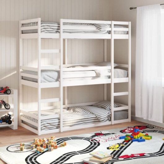 Vidaxl - Triple Bunk Bed without Mattress White 90x200 cm Solid Wood Pine