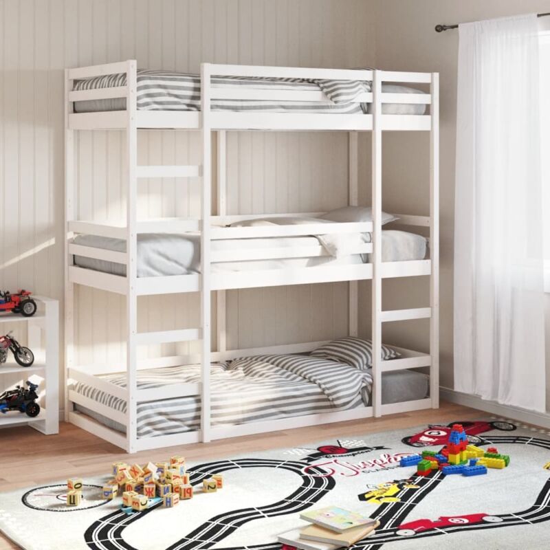 Vidaxl - Triple Bunk Bed without Mattress White 90x200 cm Solid Wood Pine