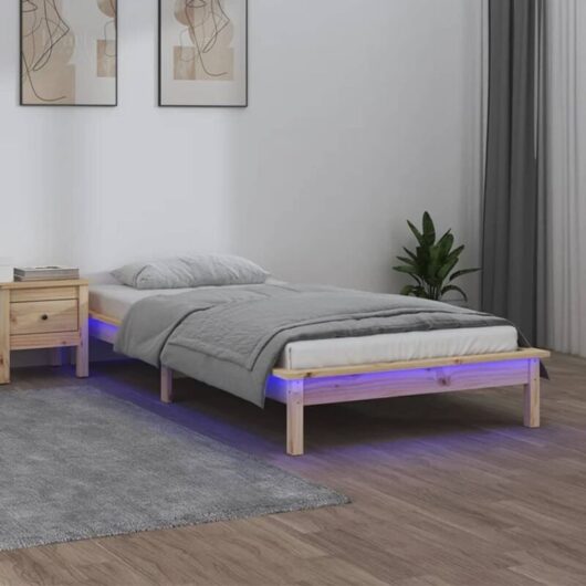 Vidaxl - led Bed Frame without Mattress 100x200 cm Solid Wood