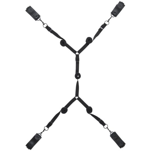obaie Faux Leather Under The Mattress Restraint Set - Black