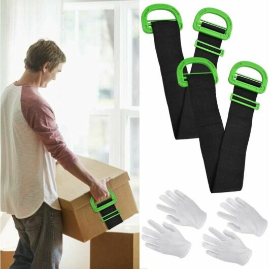 2 Pack Heavy Duty Carrying Straps Furniture Carrying Straps Load 600 Pounds Movable Straps with Handles Adjustable Lifting Straps for Furniture,
