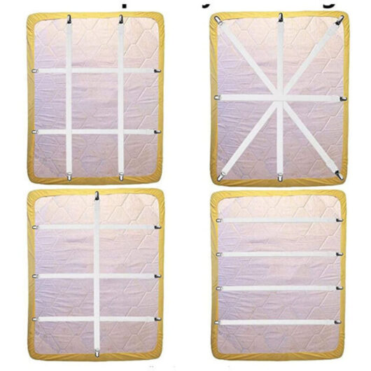 4-Piece Adjustable Extender from 21.2" to 86.6" for Attaching Under Sofa, Mattress and Sheet, Fits All Square Mattresses (White)