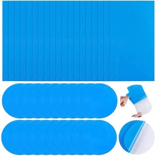 40 Piece Pool Repair Kit, Self-Adhesive PVC Patches, Pool Liner Patches for Air Mattresses, Life Jackets, Kayaks, Pools (Rectangular/Round)